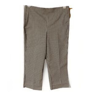 Women’s CHICO’S Juliet Gingham Straight Cropped Pants Black and White size 10